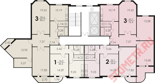 планировка квартир П-3М угловая